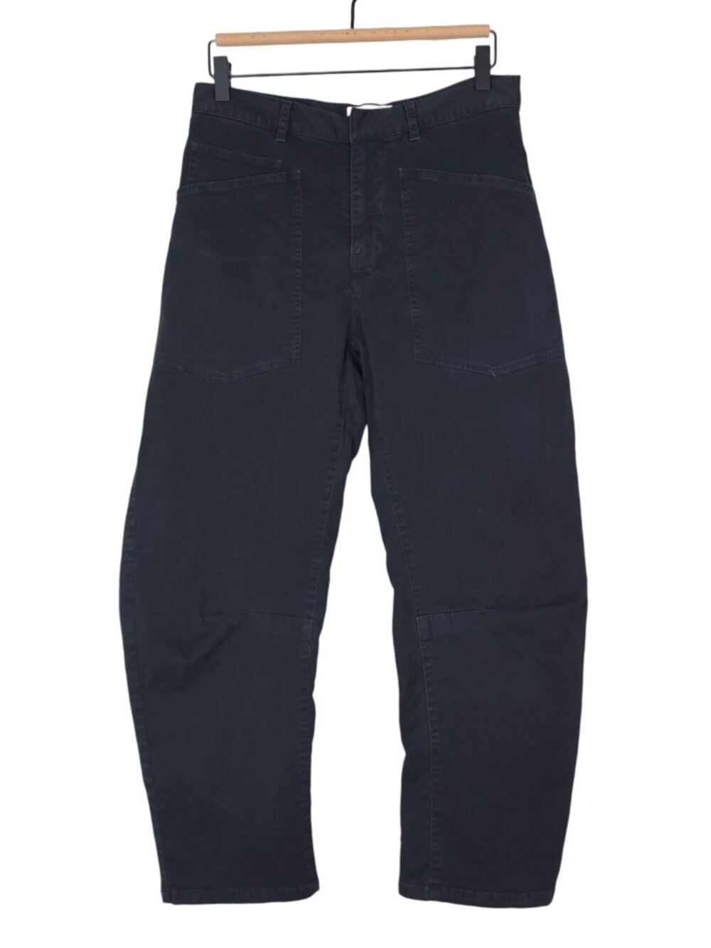 Nili Lotan Shon Pant Carbon Gray Cotton Twill Barrel Leg Cropped Size 0 - Picture 3 of 11